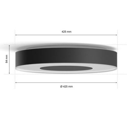Philips - LED RGB Himmennettävä kattovalo Hue INFUSE LED/52,5W/230V 2000-6500K d. 425 mm musta