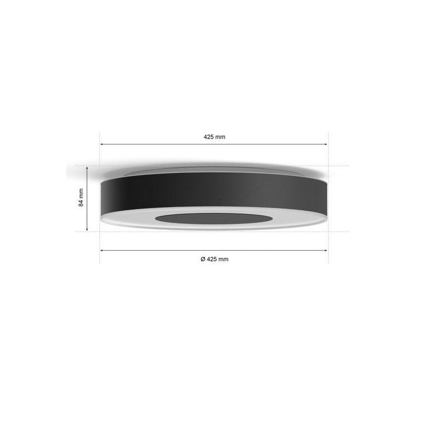 Philips - LED RGB Himmennettävä kattovalo Hue INFUSE LED/52,5W/230V 2000-6500K d. 425 mm musta