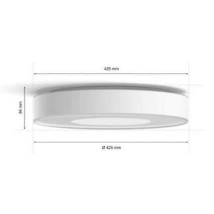 Philips - LED RGB Himmennettävä kylpyhuone valo Hue XAMENTO LED/52,5W/230V IP44 d. 425 mm 2000-6500K