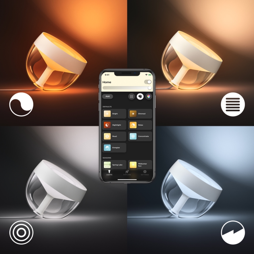 Philips - LED RGB Himmennettävä pöytävalaisin Hue IRIS LED/8,2W/230V 2000-6500K valkoinen