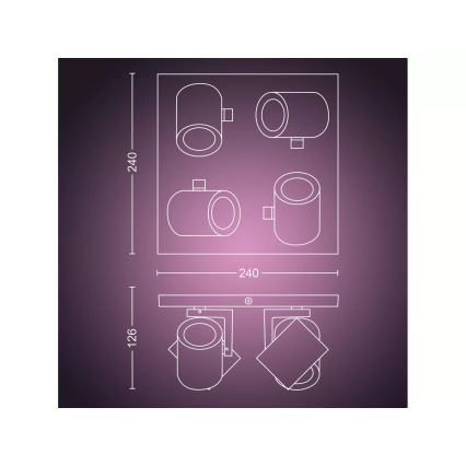 Philips - LED RGBW Himmennettävä kohdevalo Hue ARGENTA 4xGU10/4,2W/230V 2000-6500K
