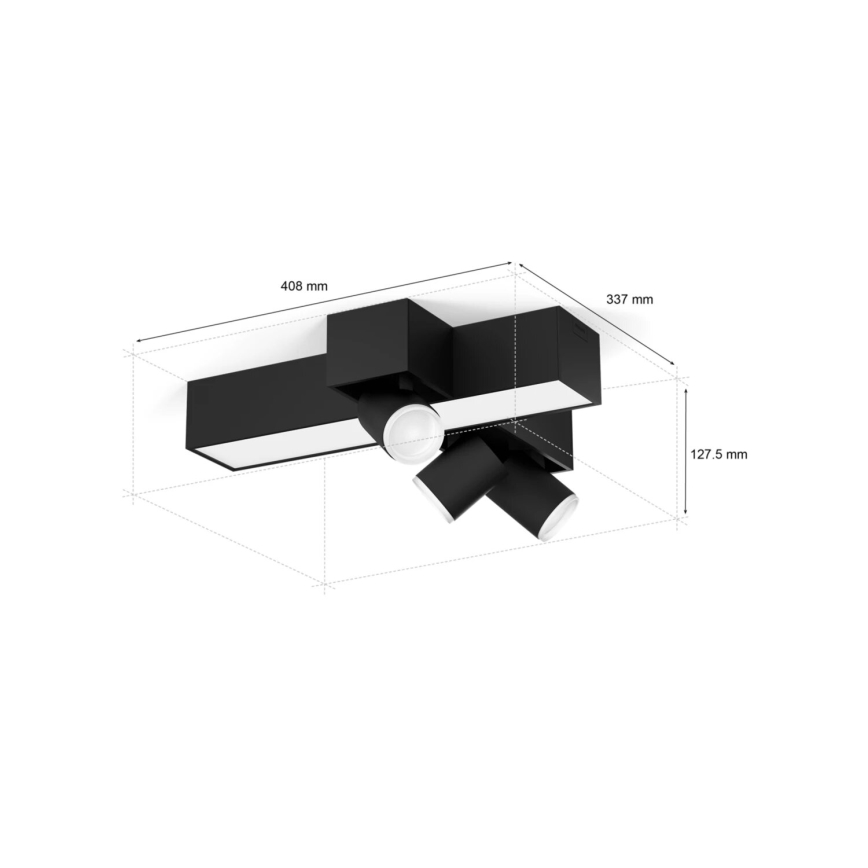Philips - LED RGBW Himmennettävä kohdevalo Hue CENTRIS 3xGU10/4,2W/230V + LED/11W 2000-6500K