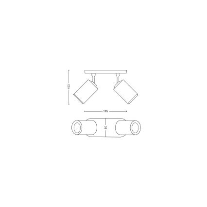 Philips - LED RGBW Himmennettävä kohdevalo Hue FUGATO 2xGU10/4,2W/230V 2000-6500K valkoinen