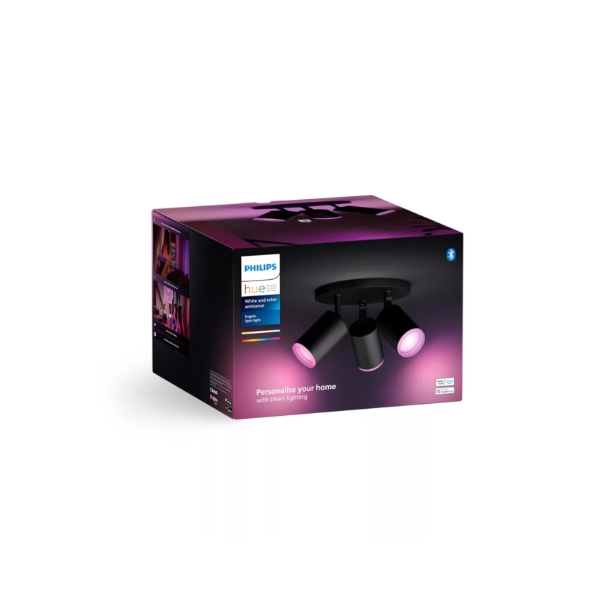 Philips - LED RGBW Himmennettävä kohdevalo Hue FUGATO 3xGU10/4,2W/230V 2000-6500K musta