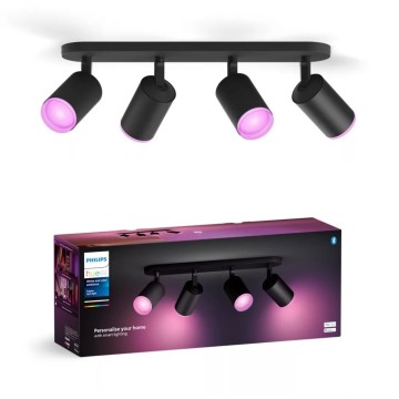 Philips - LED RGBW Himmennettävä kohdevalo Hue FUGATO 4xGU10/4,2W/230V 2000-6500K musta