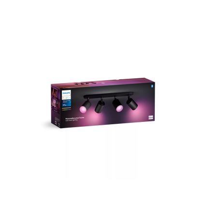 Philips - LED RGBW Himmennettävä kohdevalo Hue FUGATO 4xGU10/4,2W/230V 2000-6500K musta