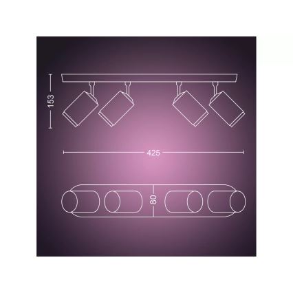 Philips - LED RGBW Himmennettävä kohdevalo Hue FUGATO 4xGU10/4,2W/230V 2000-6500K valkoinen