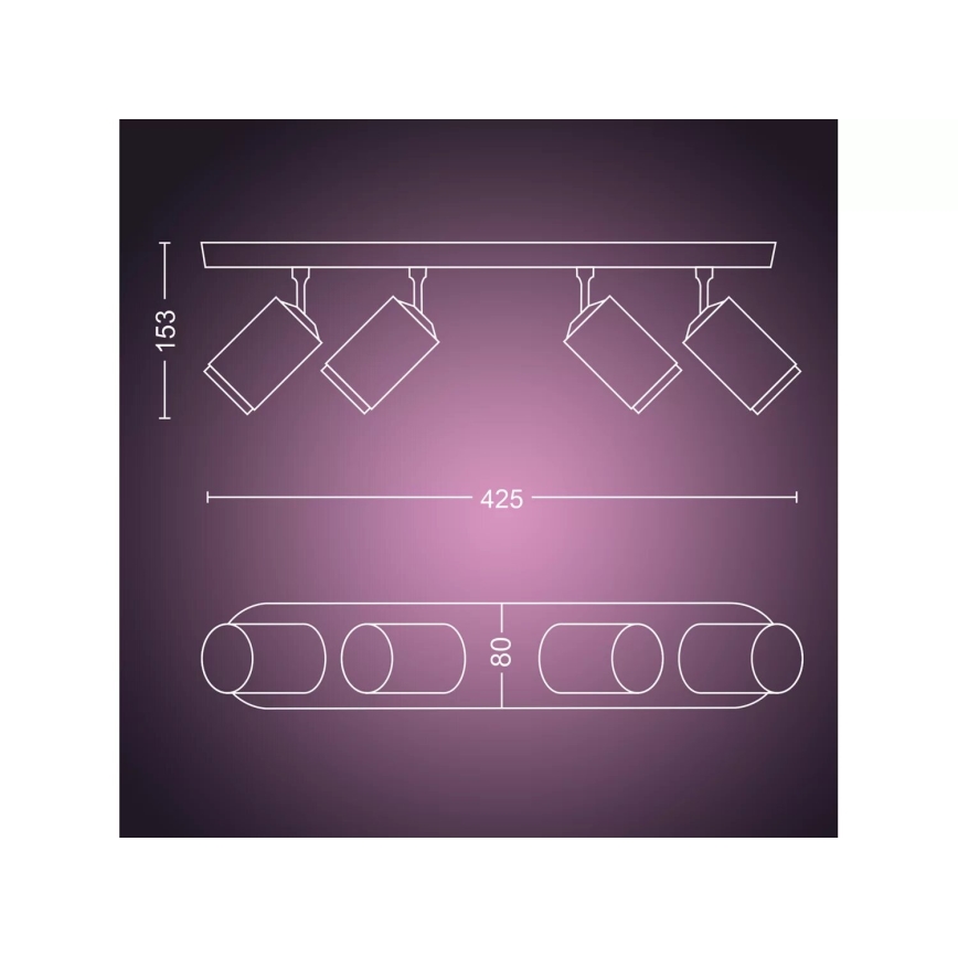 Philips - LED RGBW Himmennettävä kohdevalo Hue FUGATO 4xGU10/4,2W/230V 2000-6500K valkoinen