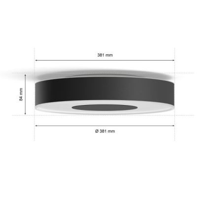 Philips - LED RGBW Himmennettävä kylpyhuonevalo Hue XAMENTO LED/33,5W/230V IP44 d. 381 mm 2000-6500K