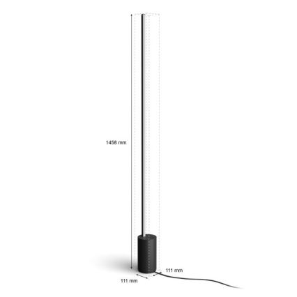 Philips - LED RGBW Himmennettävä lattiavalaisin Hue SIGNE LED/29W/230V 2000-6500K musta