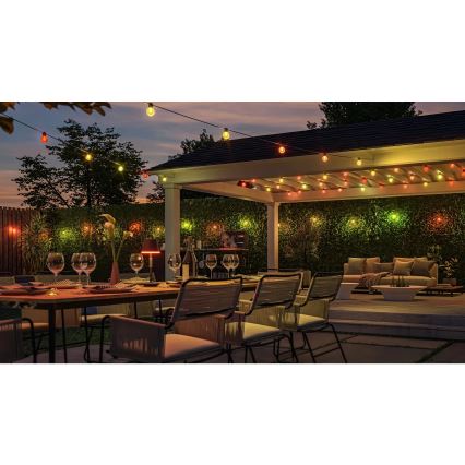 Philips - LED RGBW himmennettävä ulkovalosarja Hue FESTAVIA 20xLED 14m IP65