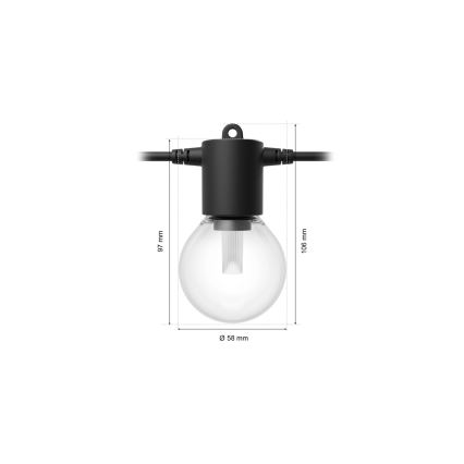 Philips - LED RGBW himmennettävä ulkovalosarja Hue FESTAVIA 20xLED 14m IP65