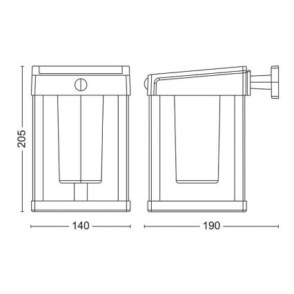 Philips - LED-seinäaurinkovalaisin anturilla CAMILL LED/1,4W/3,7V 2000 mAh IP44