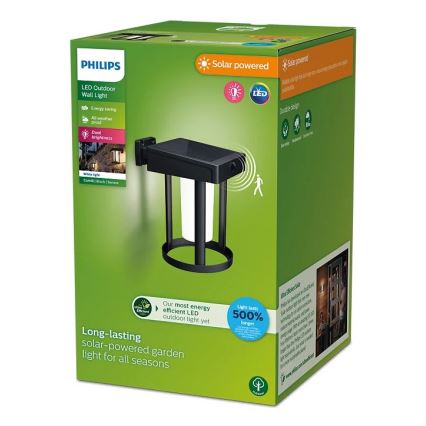 Philips - LED-seinäaurinkovalaisin anturilla CAMILL LED/1,4W/3,7V IP44