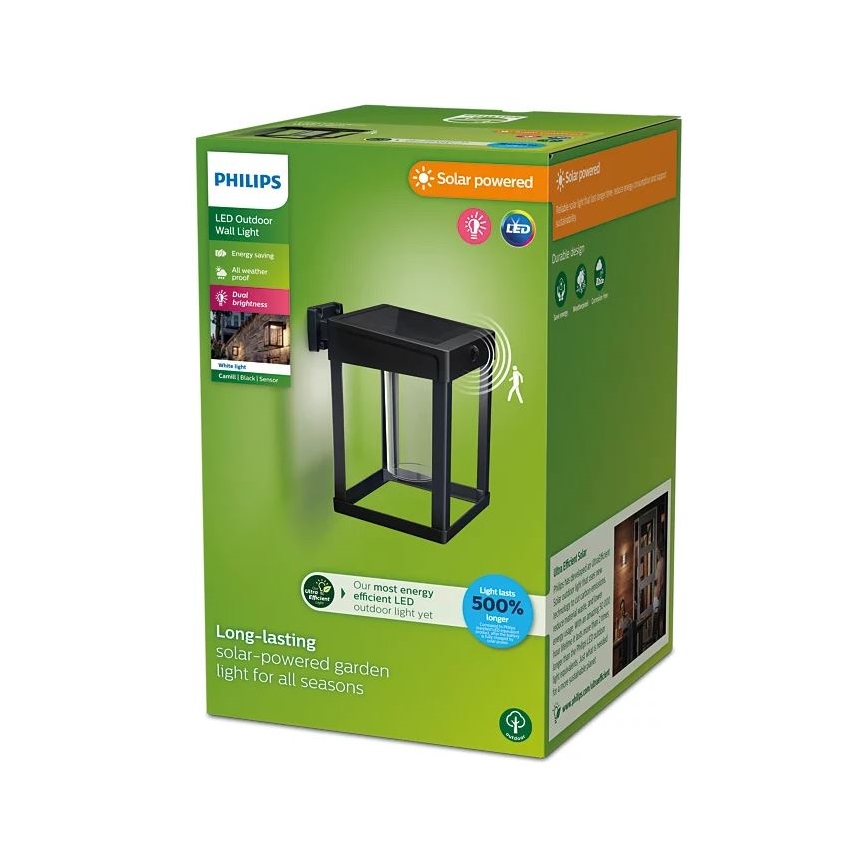 Philips - LED-seinäaurinkovalaisin anturilla CAMILL LED/1,4W/3,7V IP44