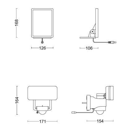 Philips - LED-seinäaurinkovalaisin anturilla TYLUS LED/6W/3,7V 3000K IP44