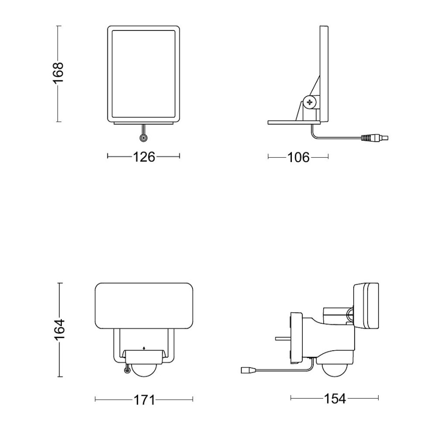 Philips - LED-seinäaurinkovalaisin anturilla TYLUS LED/6W/3,7V 5000K IP44