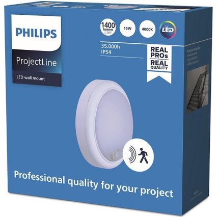 Philips - LED Seinävalo sensorilla PROJECTLINE LED/15W/230V IP54