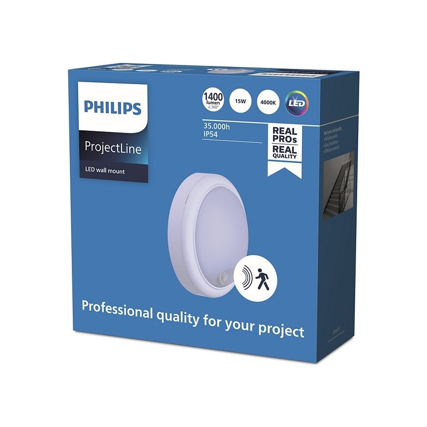 Philips - LED Seinävalo sensorilla PROJECTLINE LED/15W/230V IP54