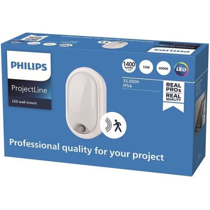 Philips - LED Seinävalo sensorilla PROJECTLINE LED/15W/230V IP54