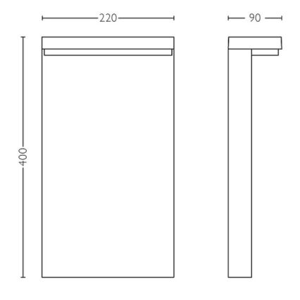 Philips - LED-ulkolamppu BUSTAN LED/3,8W/230V 2700K 40 cm IP44