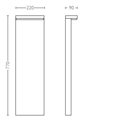 Philips - LED-ulkolamppu BUSTAN LED/3,8W/230V 2700K 77 cm IP44