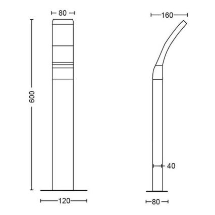 Philips - LED-ulkolamppu LED/12W/230V 4000K 60 cm IP44