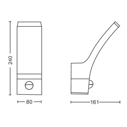 Philips-LED Ulkoseinävalaisin anturilla SPLAY LED/12W/230V 2700K IP44