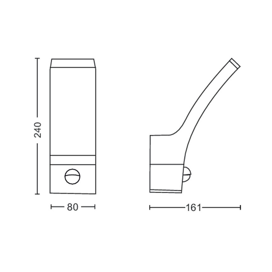 Philips-LED Ulkoseinävalaisin anturilla SPLAY LED/12W/230V 2700K IP44