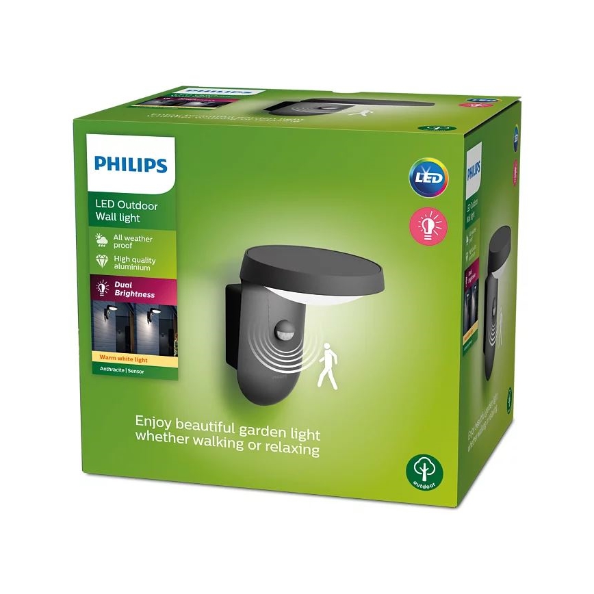Philips - LED ulkoseinävalaisin anturilla LED/9W/230V 2700K IP44