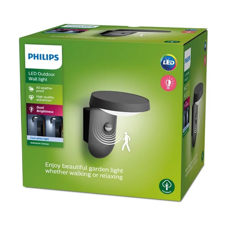 Philips - LED ulkoseinävalaisin anturilla LED/9W/230V 4000K IP44