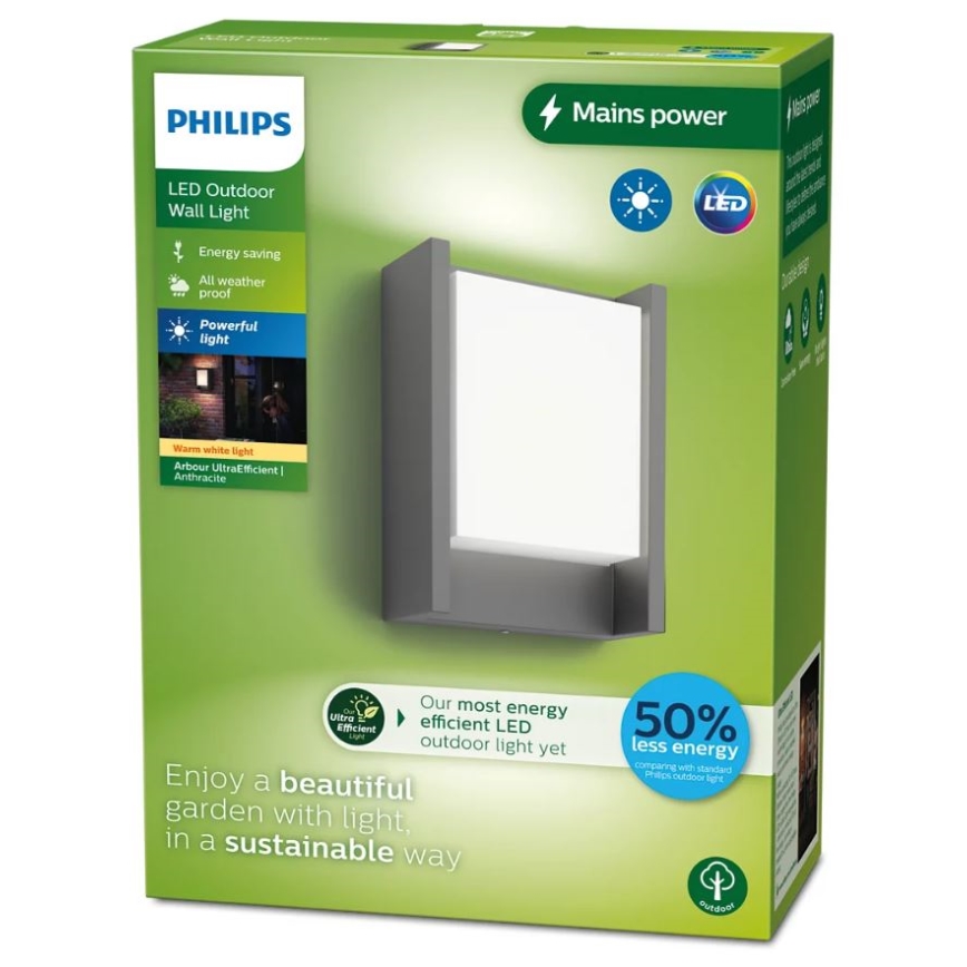 Philips - LED-ulkoseinävalaisin ARBOUR LED/3,8W/230V 2700K IP44