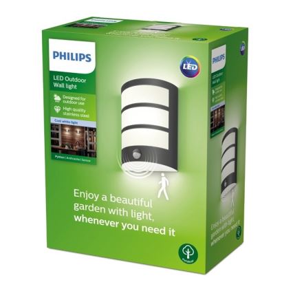 Philips - LED-ulkoseinävalo anturilla LED/6W/230V 4000K IP44