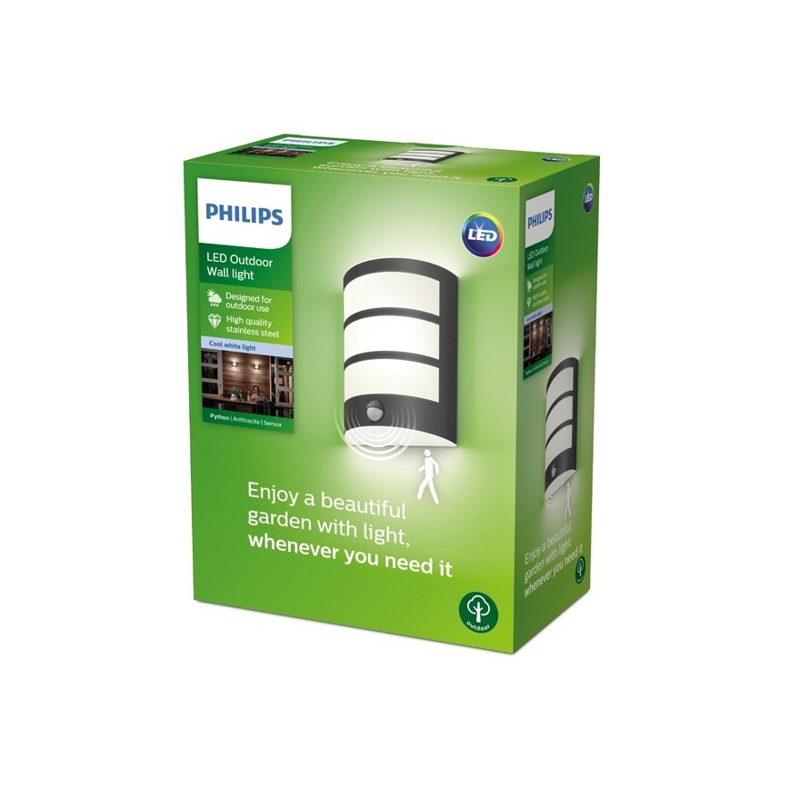 Philips - LED-ulkoseinävalo anturilla LED/6W/230V 4000K IP44