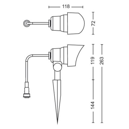 Philips - LED-ulkovalaisin LED/6W/12V 2700K IP44