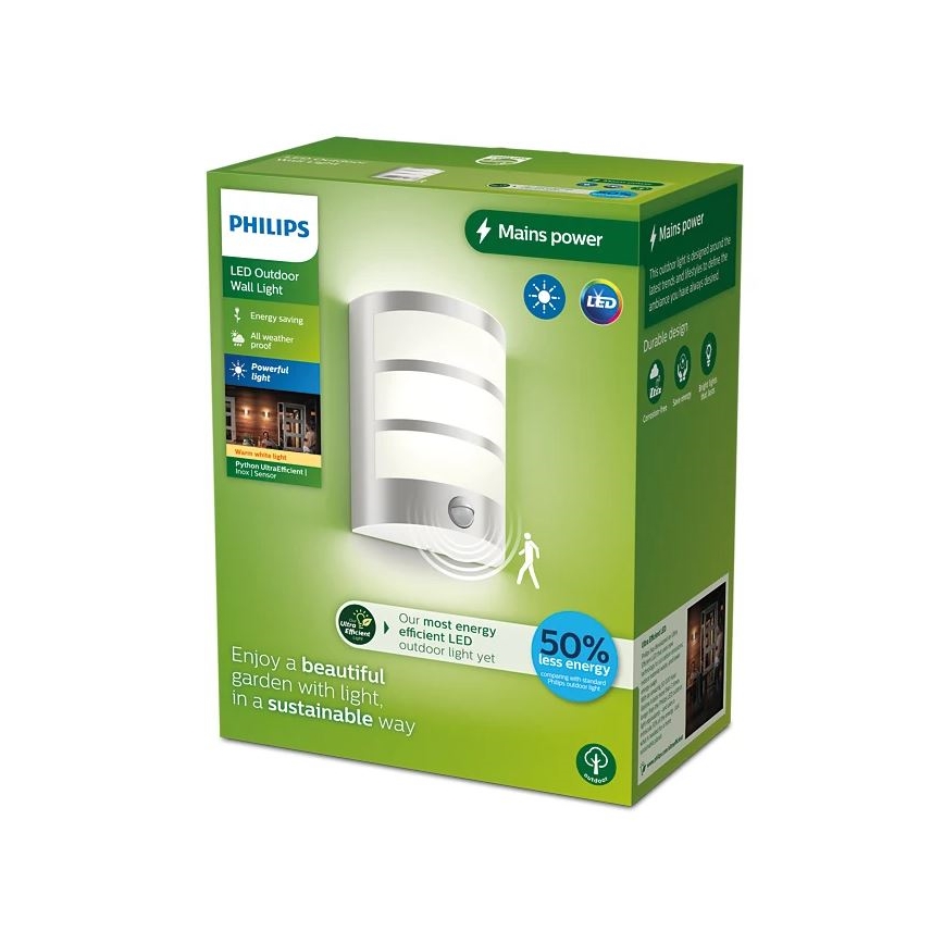 Philips - LED Ulkovalo anturilla PYTHON LED/3,8W/230V IP44