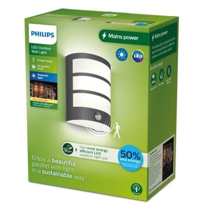 Philips - LED Ulkovalo anturilla PYTHON LED/3,8W/230V IP44