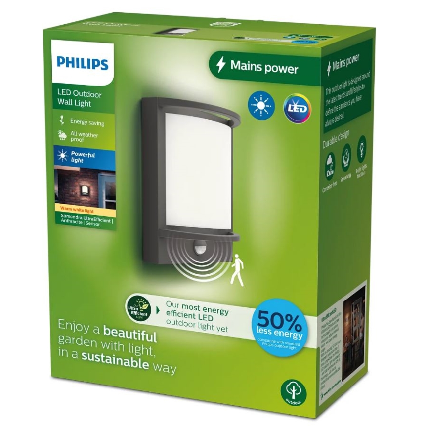 Philips - LED Ulkovalo anturilla SAMONDRA LED/3,8W/230V IP44