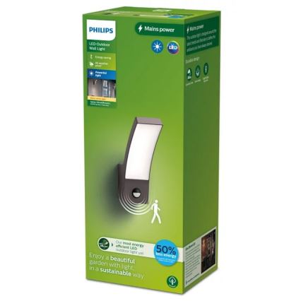 Philips - LED Ulkovalo anturilla SPLAY LED/3,8W/230V IP44