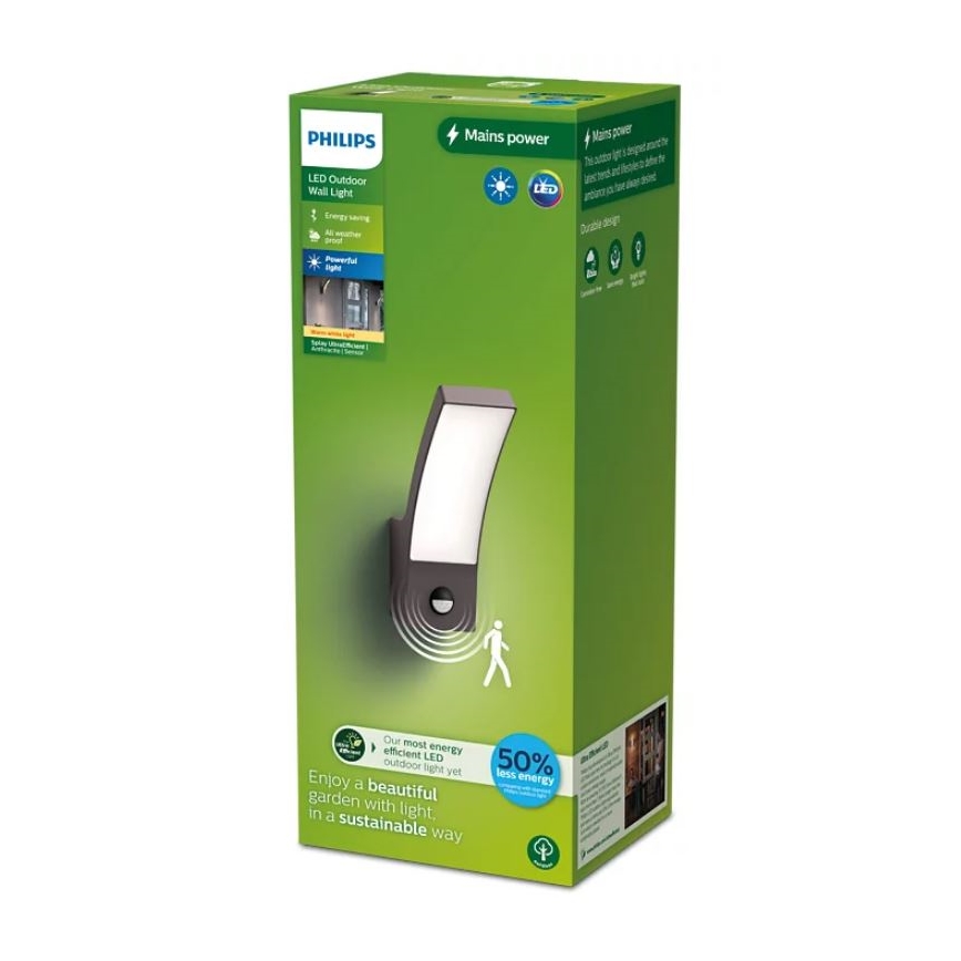 Philips - LED Ulkovalo anturilla SPLAY LED/3,8W/230V IP44