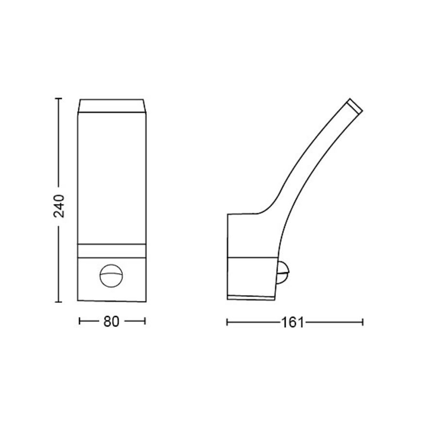 Philips - LED Ulkovalo anturilla SPLAY LED/3,8W/230V IP44