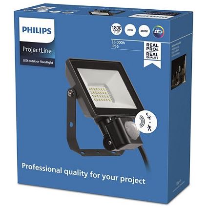 Philips - LED-ulkovalonheitin anturilla PROJECTLINE LED/20W/230V IP65 3000K
