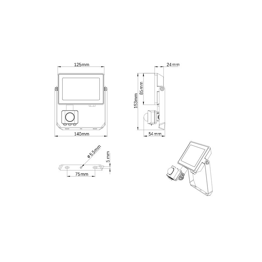Philips - LED-ulkovalonheitin anturilla PROJECTLINE LED/20W/230V IP65 3000K