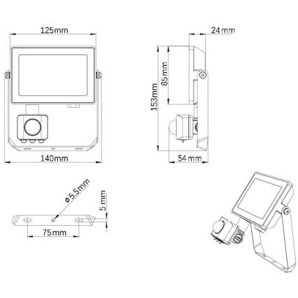 Philips - LED-ulkovalonheitin anturilla PROJECTLINE LED/20W/230V IP65 4000K