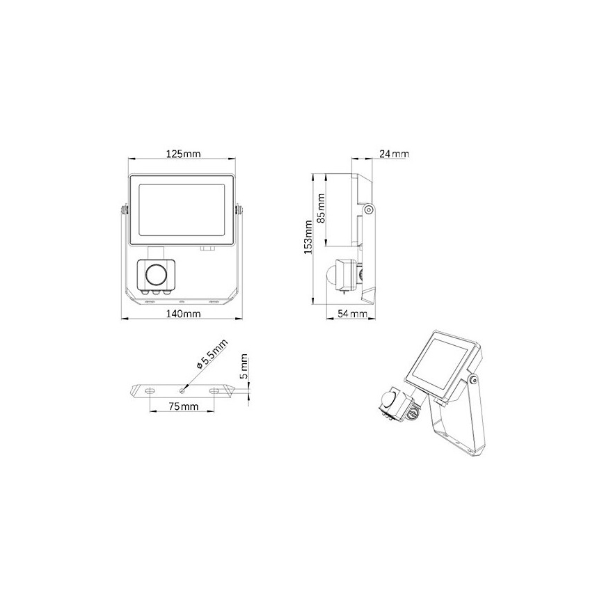 Philips - LED-ulkovalonheitin anturilla PROJECTLINE LED/20W/230V IP65 4000K