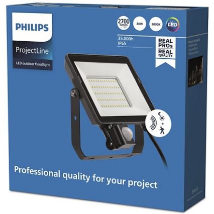 Philips - LED-ulkovalonheitin anturilla PROJECTLINE LED/30W/230V IP65 3000K