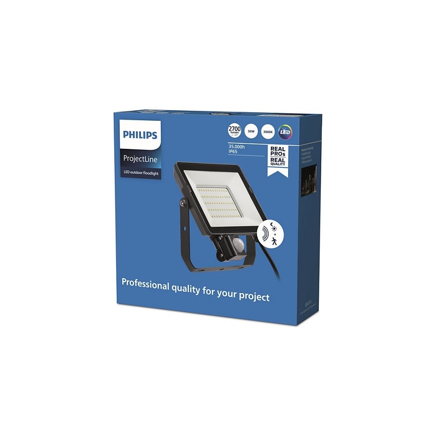Philips - LED-ulkovalonheitin anturilla PROJECTLINE LED/30W/230V IP65 3000K