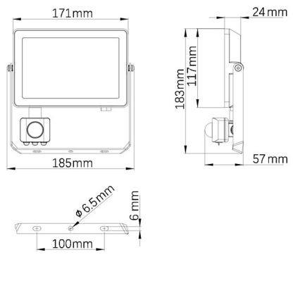 Philips - LED-ulkovalonheitin anturilla PROJECTLINE LED/30W/230V IP65 3000K