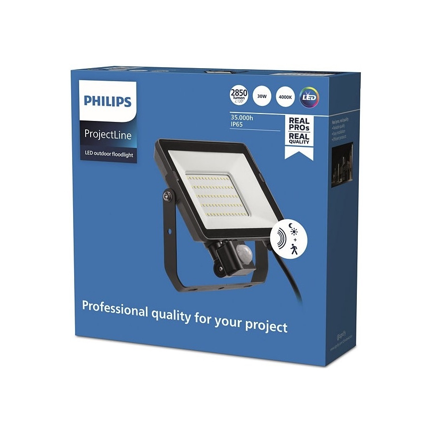 Philips - LED-ulkovalonheitin anturilla PROJECTLINE LED/30W/230V IP65 4000K