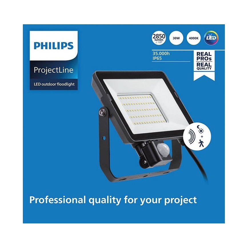 Philips - LED-ulkovalonheitin anturilla PROJECTLINE LED/30W/230V IP65 4000K
